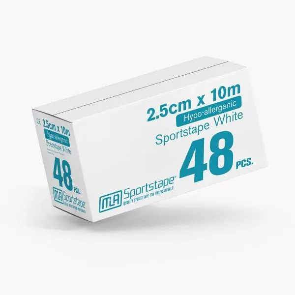 Hypo-allergene Sporttape 2,5 cm Wit 48 st.